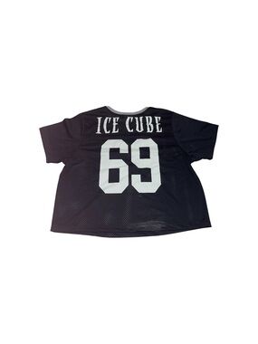 Kids Black Mesh Jersey Top with 'ICE CUBE' and 69 Print